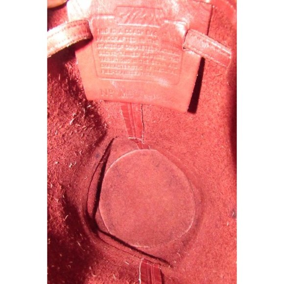 Sold on ALLAMODA .shop - COACH Vintage Red Leather Drawstring Backpack - Picture 2 of 12